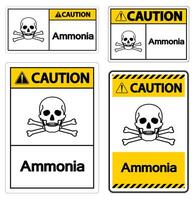 segno di avvertimento ammoniaca simbolo su sfondo bianco vettore