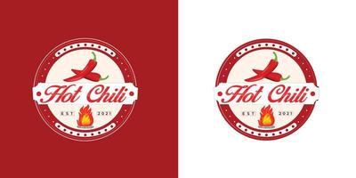 ristorante e hot chili logo design vector