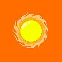 illustrazione dell'icona del sole di fuoco vettore