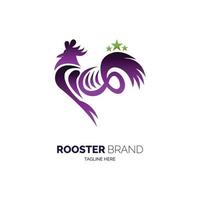vettore di progettazione del modello di logo del gallo per il marchio o l'azienda e altro