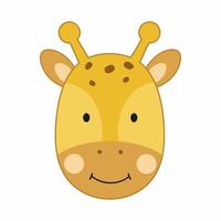 faccia da giraffa per un libro per bambini con animali. carino giraffa vettore. vettore