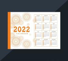 moderno calendario 2022 gradiente o calendario del nuovo anno vettore