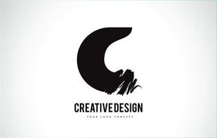 c lettera logo design pennello tratto di vernice. tratto di pennello nero artistico. vettore