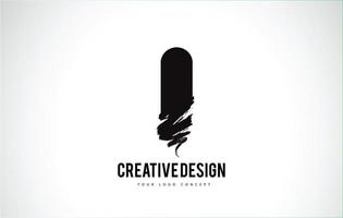 io lettera logo design pennello tratto di vernice. tratto di pennello nero artistico. vettore