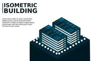 smart city o concetto di vettore isometrico edificio intelligente. moderne infrastrutture urbane per la pianificazione e lo sviluppo di smart city