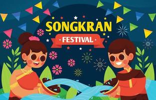 Songkran il festival dell'acqua vettore