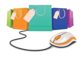 shopping bag composizione topo vettore