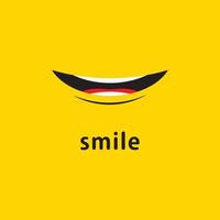 disegno del modello di vettore dell'icona del sorriso in sfondo giallo