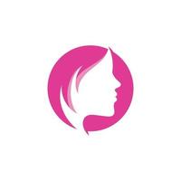 donna silhouette logo testa faccia logo disegno vettoriale