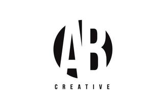 ab ab lettera bianca logo design con sfondo cerchio. vettore