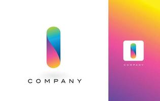 i logo lettera con arcobaleno vibranti bei colori. lettere colorate alla moda logo viola e magenta. vettore