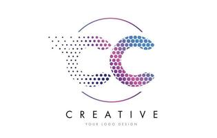 cc cc rosa magenta punteggiato bolla lettera logo design vector