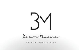 bm lettere logo design sottile. concetto creativo semplice lettera nera. vettore