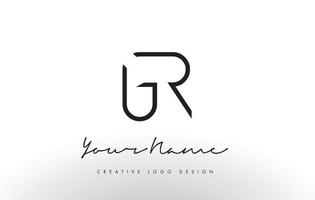 gr lettere logo design sottile. concetto creativo semplice lettera nera. vettore