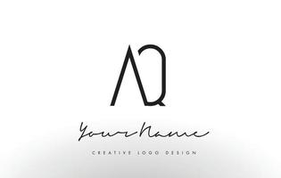 aq lettere logo design sottile. concetto creativo semplice lettera nera. vettore