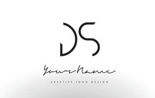 ds lettere logo design sottile. concetto creativo semplice lettera nera. vettore