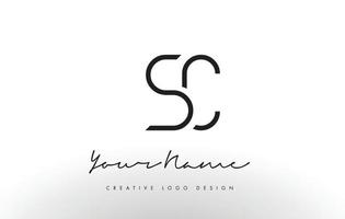 sc lettere logo design sottile. concetto creativo semplice lettera nera. vettore