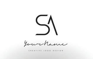 sa lettere logo design sottile. concetto creativo semplice lettera nera. vettore