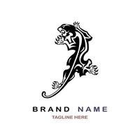 vettore di design logo pantere nere per marchio o azienda e altro