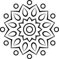 icona geometrica del modello circolare. stile moderno, forma per colorare, mandala simbolo semplice, mandala vettoriale, floreale, floreale, orientale vettore