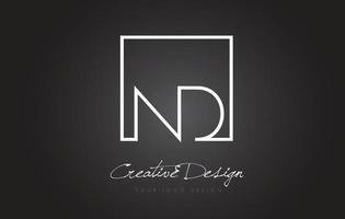 nd design del logo con lettera cornice quadrata con colori bianco e nero. vettore