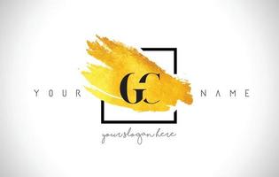 logo gc golden letter design con pennellata creativa d'oro vettore