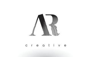 ar logo design con più linee e colori bianco e nero. vettore