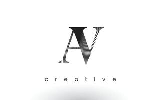 av logo design con più linee e colori bianco e nero. vettore