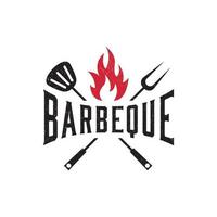 vettore del modello di progettazione del logo del barbecue