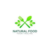 modello di progettazione del logo del cibo naturale vettore
