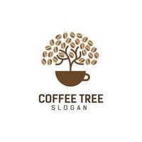 modello di progettazione del logo della pianta del caffè vettore
