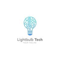 modello di progettazione del logo della tecnologia della lampadina vettore