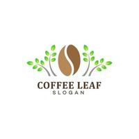 vettore del modello di progettazione del logo del caffè della natura