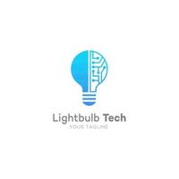 modello di progettazione del logo della tecnologia della lampadina vettore