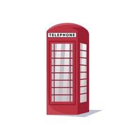 illustrazione di un'icona della cabina telefonica del design piatto della città di Londra vettore