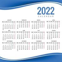 disegno astratto del modello di calendario del nuovo anno 2022 vettore