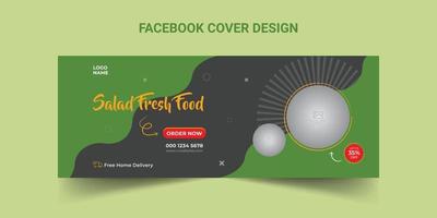 cibo sano verdura social media design modello di copertina della timeline di facebook vettore