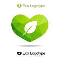 logo o icona di ecologia vettoriale, logotipo di natura con cuore vettore