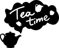 poster positivo tea time citazione originale disegnata a mano vettore