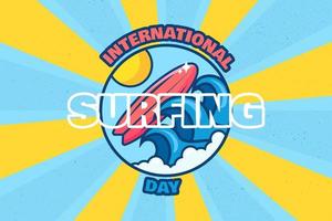 evento di surf estivo banner giornata internazionale del surf vettore