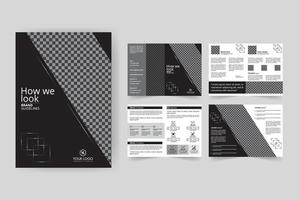 design del layout del modello di brochure aziendale moderno, layout del modello modificabile di brochure aziendale di 8 pagine, design del modello di brochure aziendale minimale. vettore