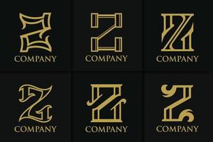 collezione di modelli di monogramma logo lettera z vintage vettore