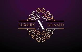 x lettera logo luxury.royal monogramma design vettore