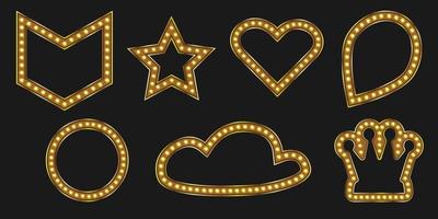 distintivo lucido con corona d'oro. banner del venerdì nero per il design di eventi di lusso. pin luce con cornice stella e cuore. vettore