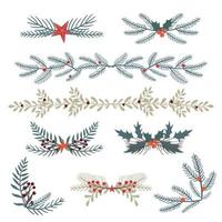 set di ornamenti natalizi isolati su sfondo bianco vettore