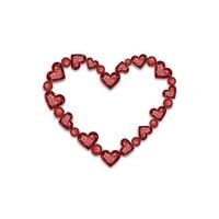 cornice a forma di cuore con rubini rossi. cornice con rubini a forma di cuore vettore