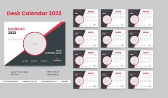 nuovo modello di calendario da tavolo 2022 vettore