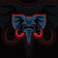 logo di e-sport dell'elefante. logo di giochi eSport elefanti animali vettore