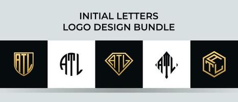 lettere iniziali atl logo design bundle vettore