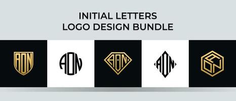 lettere iniziali sul pacchetto di design del logo vettore